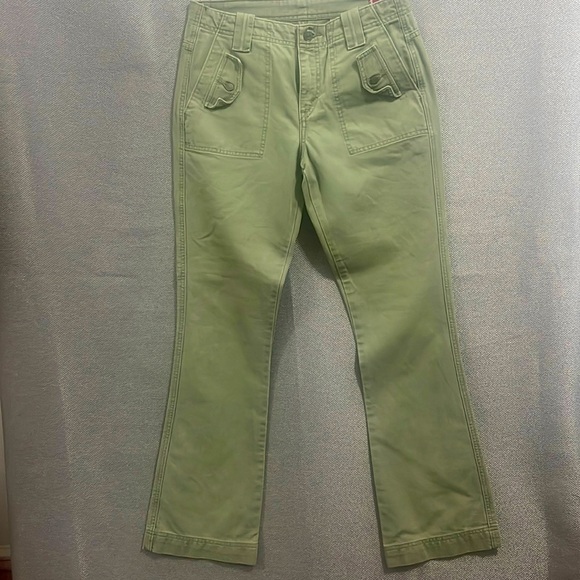 Vintage Levi’s Fatigue Boot Cut women jeans. Army green. - Picture 2 of 10